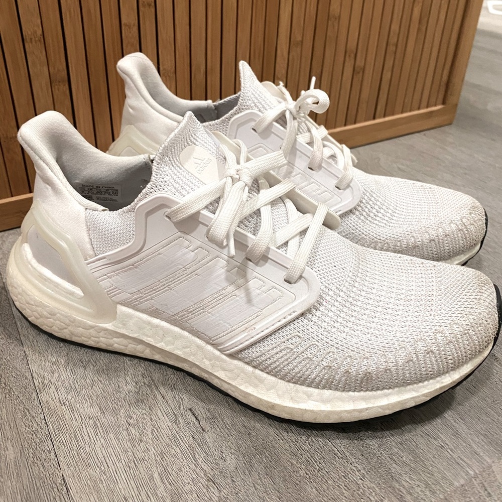 Adidas Ultraboost 20 Triple White Primeblue Running Gym Shoes Womens size: 8